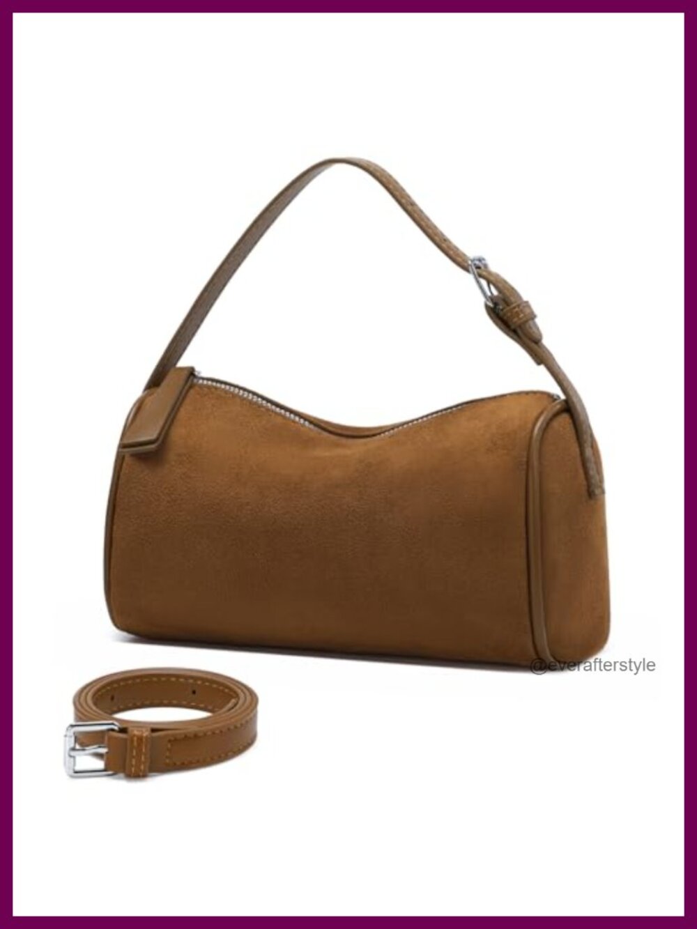 Faux Suede Crossbody Shoulder Bag Barrel Mini Handbag